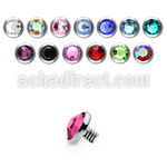ijf3 3mm 316l steel dermal top with crystal for base plate