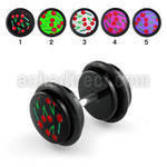ilagr1 black acrylic fake plug with cherries logo o rings
