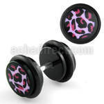 ilagr5 acrylic fake plug with pink leopard logo o rings