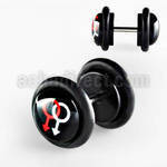 ilvgr13 acrylic fake plug with 2 white red male signs w o rings