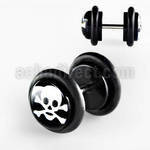 ilvgr16 acrylic fake plug with white skull bones w o rings
