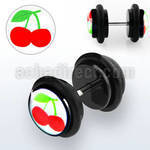 ilvgr19 black acrylic fake plug with cherry logo with o rings