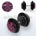 ilvgr1 acrylic fake plug with zebra stripe logo w o rings