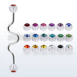 inaajb5 steel industrial zigzag barbell 5mm acrylic crystal ball
