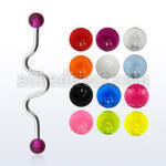 inavb5 316l steel industrial zig zag barbell with 5mm uv balls