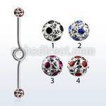 inbfr5a 316l steel industrial loop barbell with dotted balls