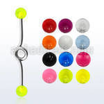 inbvb5 316l steel industrial loop barbell with two 5mm uv balls