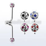 incfr5a 316l steel industrial twister barbell with dotted balls