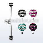 incfr5d 316l steel industrial twister barbell w tri line balls