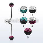 incfr5e 316l steel industrial twister barbell with 2 color balls