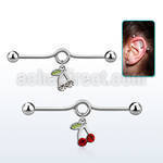 indd4 316l steel industrial loop barbell with balls cherry