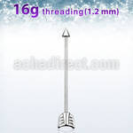 indsaw 316l steel industrial barbell w cone casted arrow end