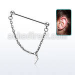indsd8 steel industrial barbell w chain dangling lightning sign
