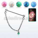 indsdo1 steel industrial barbell w dangling synthetic opal ball
