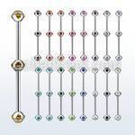 indsh17 316l steel industrial barbell with multi jewel balls