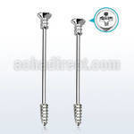 indsh19 316l steel industrial barbell w cross screw screw tip