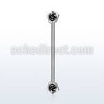 indsh29 surgical steel industrial barbell with two small roses