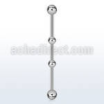 indsh3 316l steel industrial barbell with 5mm balls 4mm balls