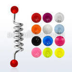indvb5 surgical steel industrial coil barbell w 5mm uv balls