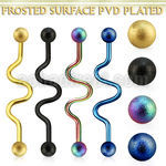 intafo5 anodized steel industrial zig zag barbell w frosted ball