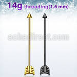 intaw anodized steel industrial barbell with cone arrow end