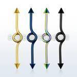 intbcn5 anodized steel industrial loop barbell with 5mm cones