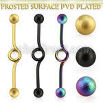 intbfo5 anodized steel industrial loop barbell w frosted balls