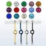 intbfr5 anodized steel industrial loop barbell w ferido balls