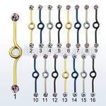 intbfr5a anodized steel industrial loop barbell with dotted balls