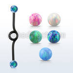 intbop5 anodized industrial loop barbell w synthetic opal ball