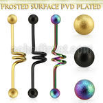 intcfo5 anodized steel industrial twister barbell w frosted ball