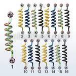 intdfr5a anodized steel industrial coil barbell with dotted balls