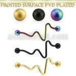 intefo5 black steel industrial heart beat barbell frosted balls