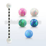 intro5 zebra pvd plated industrial barbell synthetic opal ball