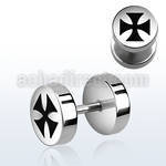 ip9 high polished fake plug with laser edged cross logo