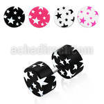 ipaa acrylic fake plug with cute multi star design