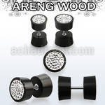 iparmc areng wood fake plug w ferido glued crystal epoxy