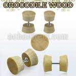ipcro crocodile wood fake plug w 316l steel post