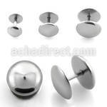 iphb high polished surgical steel fake plug with dome parts