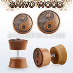 iplswa sawo wood fake plug wlaser edged yin yang logo