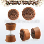 iplswh sawo wood fake plug wlaser edged pyramid w the eye logo