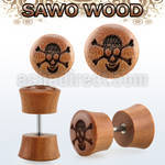 iplswj sawo wood fake plug wlaser edged skull crossed bones