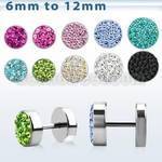 ipmc 316l steel fake plug with ferido multi crystals disk