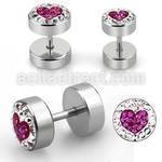 ipmcrh polished 316l steel fake plug with heart design