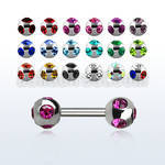 ipmjb4 316l steel fake plug w two 4mm multi jewel ball