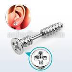 ipscrew 316l steel fake plug with post w one cross screw top