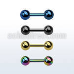 iptb4 anodized 316l steel fake plug w two 4mm ball shaped ends