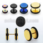 iptr anodized 316l steel fake plug with rubber o rings