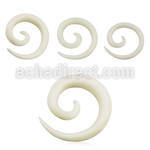 ipwh white bone spiral taper size 8g to 2g 3mm 6mm
