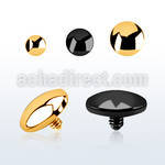 itag flat dome shaped pvd plated steel dermal anchor top part